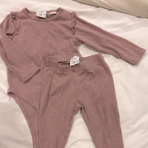 Soft, stretchy lavender onesie set